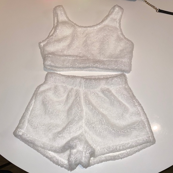 SHEIN Other - Shein Plush Tank Top & Shorts Teddy Lounge Set